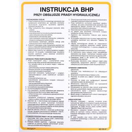 Instrukcja BHP przy obsłudze prasy hydraulicznej