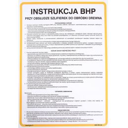 Instrukcja BHP przy obsłudze szlifierek do obsługi drewna